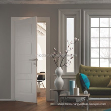 Luxury white villa carved wooden internal room door with contempery hidden hinges & wooden frame